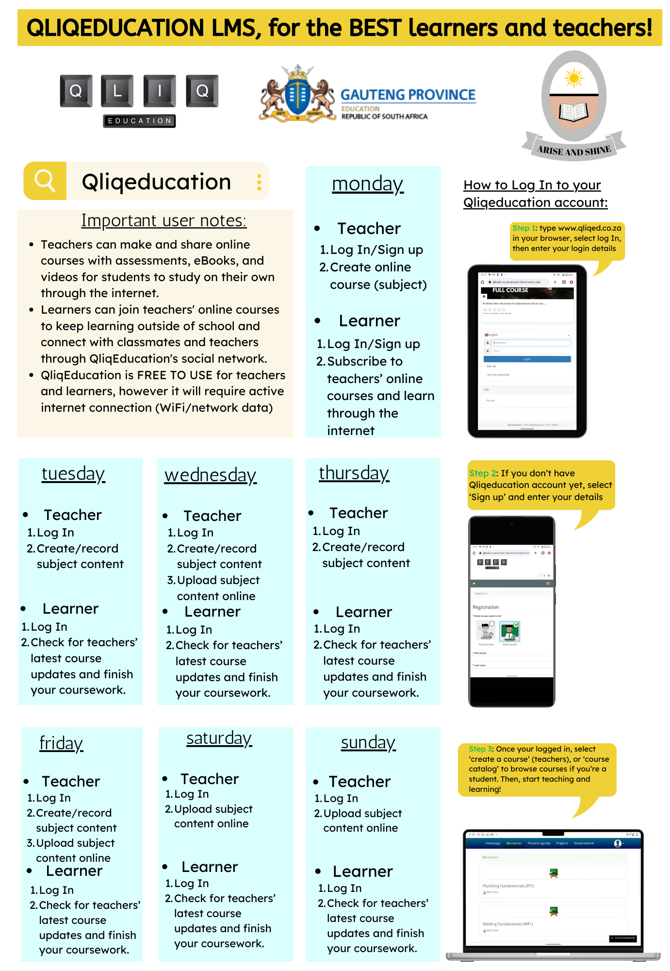 QLIQEDUCATION LMS planner